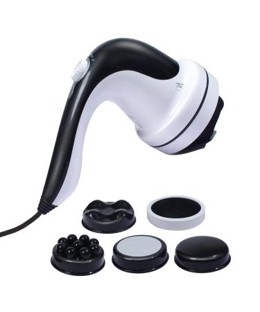 Handheld Cellulite Remover Electric Back Massager - Portable Anti Cellulite Massager with 4 Different Massage Heads for Neck Shoulders Arm Back Waist Belly Legs Foot Calf Muscle