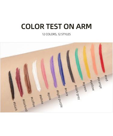 12 Colored Eyeliners Pen Set Waterproof Smudge-Proof Eye Shadow Pencil Liquid Eyeliner Makeup Set Long-Lasting High Pigmented Rainbow Eyeliner Pencils Kit Glitter Eye Liners for Women #5*12colour - Buy Online on GoSupps.com