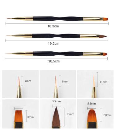 Olakin Nail Brush Set 3 Pack - Premium Gel Brush for Nail Art UV Gel & Acrylic Fingernails - Perfect Nail Accessories for Home Use - Buy Online on GoSupps.com