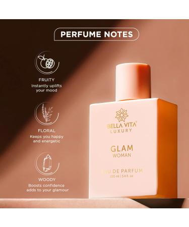 Bellavita Luxury GLAM Perfume for women | Long-Lasting Eau De Parfum | Gift for birthdays and anniversary | Vegan and Cruelty-free | perfume oil imported from France Spain and Italy - Buy Online on GoSupps.com
