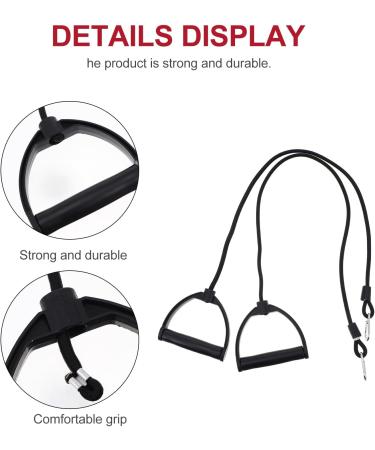 Fitness Exercise Resistance Bands - 2 Pairs with Comfortable Handles for Strength Training Pilates & Gym Workouts - Black 80x12x3cm - Buy Online on GoSupps.com