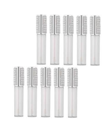 Sewroro Lot de 10 Tubes de Gloss L vres Vides 5 Ml Mini Bouteilles en Verre Transparent Rechargeables pour Maquillage DIY Beaut Soins Personnels