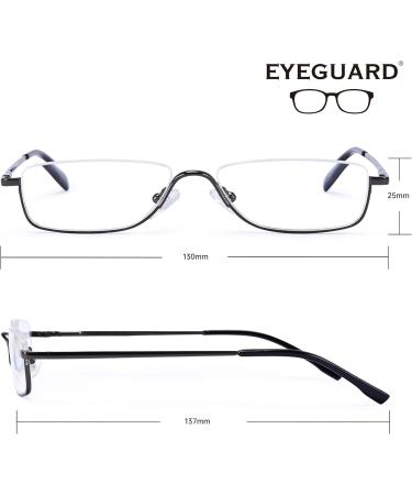 Shop EYEGUARD Half Frame Reading Glasses | Lightweight Metal 2.0 Diopters for Men & Women - International Shipping Available - Buy Online on GoSupps.com