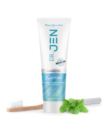Dr Jen Fluoride Free Natural Remineralizing Toothpaste with 10% Nano Hydroxyapatite  Developed by a Real Dentist  Safe to Swallow  Clinically Proven  Strengthen Enamel (4 oz) 4 Fl Oz (Pack of 1)