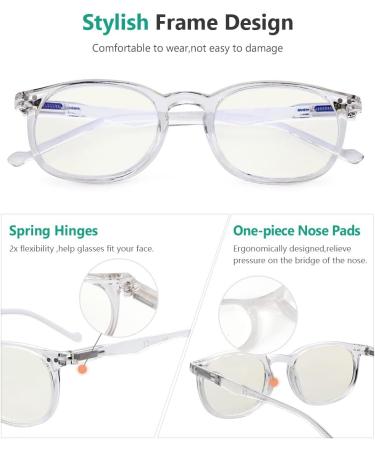 Eyekepper 2 Pack Blue Light Blocking Reading Glasses 2.75x for Men & Women - Vintage Style Transparent Readers - Buy Online on GoSupps.com