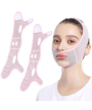 Beauty Face Sculpting Sleep Mask V Line Shaping Face Masks Double Chin Reducer Line Lifting Mask For Face And Chin Line Chin Up Mask Face Lifting Belt Face Tightening Chin (2pcs)