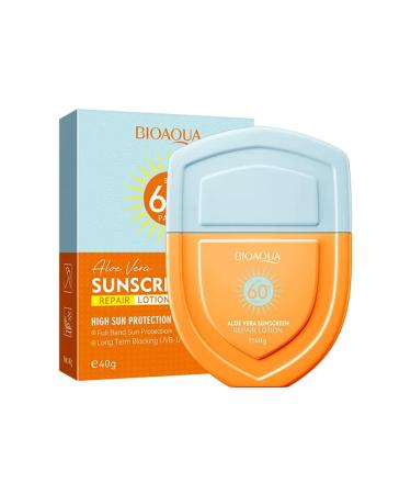 BIOAQUA Aloe Vera Sunscreen Repair Lotion SPF 60+ PA+++ High Sun Protection Blocking UVB UVA 40g / 1.41oz