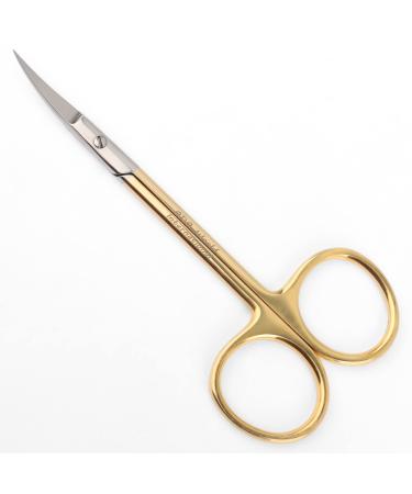 Nail Manicure Scissors 4.5 with Gold Handle for Beard/ Mustache, Ear, Facial Hair, Eyebrows, Eyelashes for Wome (Adasesgld003)