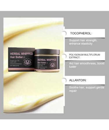  Nuvilo Herbal Whipped Hair Butter for dry and damaged hair deep moisturizing and anti-frizz balm nourishing cream for curly and coily hair leave-in conditioning butter for - Buy Online on GoSupps.com