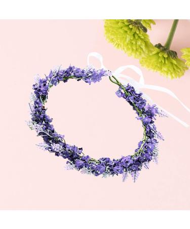 Lavender Flower Wreath Headband Crown | Bridal & Women's Hair Accessory for Weddings & Parties - Buy Online on GoSupps.com
