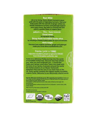 PUKKA HERBS Organic Turmeric Active Tea - 20 Tea Bags for Wellness - Buy Online on GoSupps.com