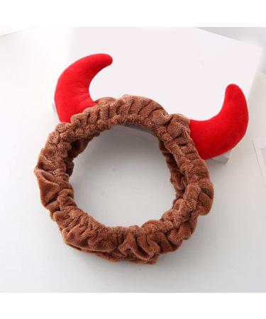 S-Trouble Pl sch Red Ochse Devil Horns Headband | Funny Makeup Shower Hairband for Girls | Festival & New Year Party Accessory - Buy Online on GoSupps.com