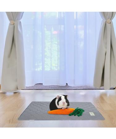 Scenereal Guinea Pig Cage Liner Fleece Liner 2 Pack - Strong Water Absorption Reusable Washable Pee Pads Soft and Comfortable Mat for Small Animals Chinchillas Rabbits Hamster Bunny 68.6cm x35.6cm(27in x14in) Grey - Buy Online on GoSupps.com