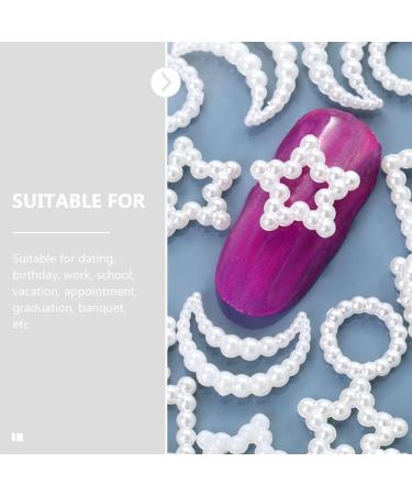 Beavorty 1 pearl nail accessories cross charms for nails pearl powder for nails pearls pearl manicure charms nail charms nail art decoration nail art decors 3d super flash white gem abs - Buy Online on GoSupps.com