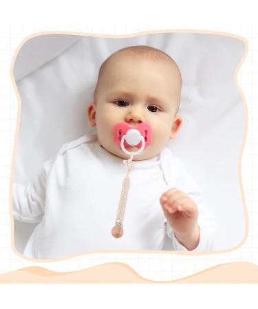 IOSPKKIO 3-Piece Pacifier Clip Set for Boys & Girls - Handmade Braided Cotton Holders with Wooden Clips - Beige Baby Shower Gift - Buy Online on GoSupps.com
