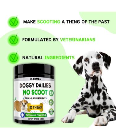 iKARMEL Doggy Dailies | Advanced Anal Gland Support Chews for Dogs | No Scoot Pet Supplements | Pumpkin Powder Fiber Digestion Tablets | Vet-Formulated | 120 Count - Buy Online on GoSupps.com