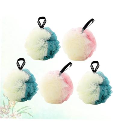 Healeved 5pcs Kids Shower Balls - Mesh Sponge Pouf & Loofah - Large Bath Accessories for Easy Body Wash & Clean - Buy Online on GoSupps.com