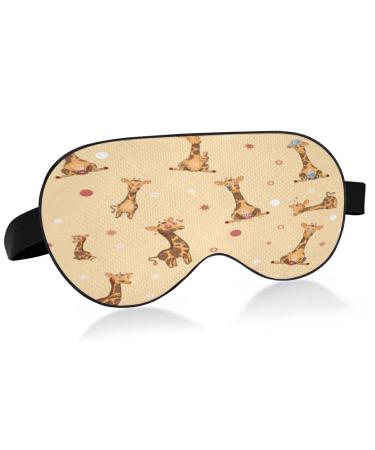 xigua Cartoon Giraffe Breathable Sleeping Eyes Mask Cool Feeling Eye Sleep Cover for Summer Rest Elastic Contoured Blindfold for Women & Men Travel