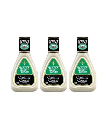 Ken's Steakhouse Creamy Caesar Dressing 16 Fl. Oz. (3 Bottles) 16 Fl Oz (Pack of 3)