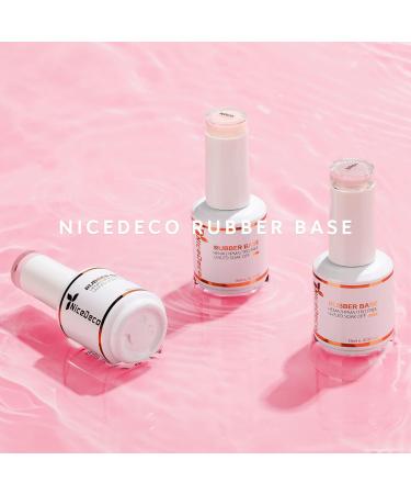 Nicedeco Rubber Base Gel Rosa 15ml - LED UV Soak Off Nail Art Gel for Perfect Manicure | International Shipping Available - Buy Online on GoSupps.com