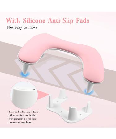 Arm Rest for Nails Tech U-shaped Manicure Nail Arm Rest Stand Big Pink Armrest Microfiber PU Leather Hand Rest Pillow for Acrylic Nail Cushion - Buy Online on GoSupps.com