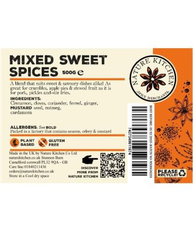 Nature Kitchen Mixed Sweet Spices Ground 500g - Gluten-Free & Vegan Seasoning Blend for Cooking, Marinades, Sauces, & Grilling - Buy Online on GoSupps.com