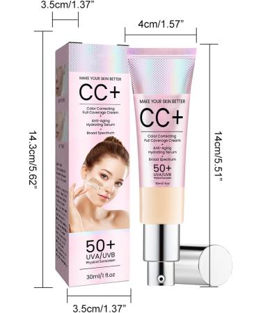 CC Cr me 30ml Color Correcting CC Cream CC Liquid Foundation Cr me CC d'ajustement et d'isolement du Teint SPF50 Dissimule Naturellement Les Imperfections Cushion Moisturise Light 0.99 ml (Lot de 1) 05 - Buy Online on GoSupps.com