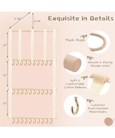 Mofasvigi Baby Headband & Bow Holder - Beige Hanging Organizer for Girls Hair Bows - Buy Online on GoSupps.com