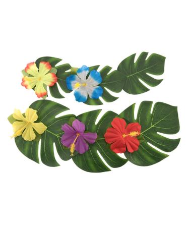 Zerodeko Personalized Gift 36 Pcs Home Decoration Supplies Artificial Leaves Fake Monstera Leaves Simulation Green Turtle Leaves Artificial Plants Household Personalised Gifts