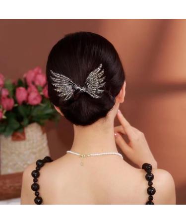 Rhinestones Inlaid Hair Twister Women Exquisite Non-slip Hairpin Elegant Lazy Curler Hair Accessories Black - Buy Online on GoSupps.com