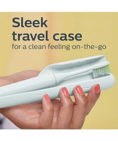 Philips Sonicare One Electric Toothbrush with Travel Case & 2 Brush Heads - Mint Blue HY100/01 - International Shipping Available - Buy Online on GoSupps.com