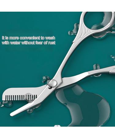 Browmaster Stainless Steel Trimmer Brow Master Stainless Steel Trimmer Jetset Essentials Eyebrow Scissors Eyebrow Scissors with Comb Eyebrow Trimming Scissors for Women Men (2PCS) - Buy Online on GoSupps.com
