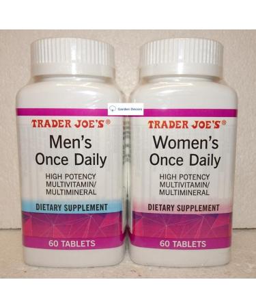 Trader Joe's2 Men & Women s Once Daily High Potency Multivitamin/Multimineral Dietary Supplement 60 Tablets (Two Bottles)