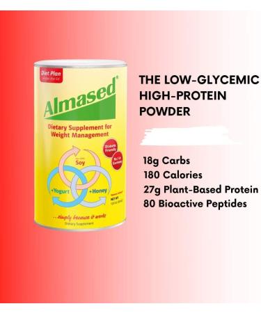 Almased Plant-Based Meal Replacement Shake 17.6 oz - Non GMO, Gluten-Free (3 Pack) - Includes Ball - 4 Piece Set - Buy Online on GoSupps.com