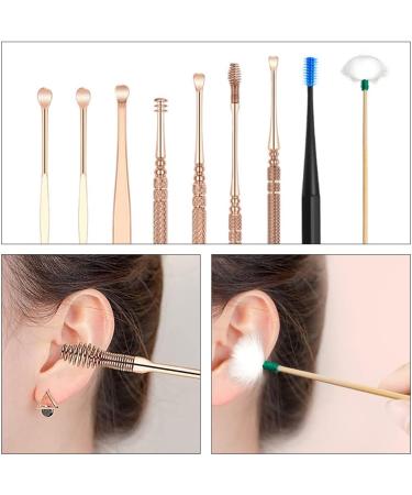 9-Piece Stainless Steel Rose Gold Ear Picks Set for Earwax Removal - Ideal for Adults and Kids - Buy Online on GoSupps.com