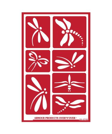 Armour Products Ove N Over-Dragonfly Over N Over Reusable Glass Etching Stencil, Brown