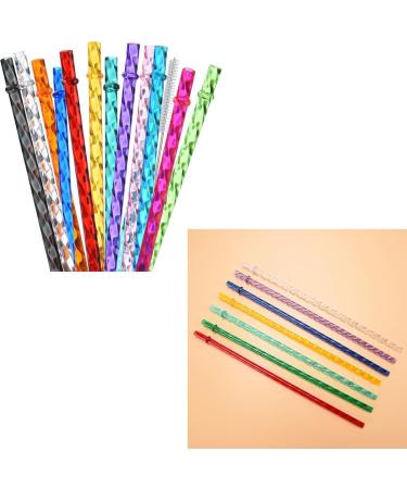 6PCS Reusable Plastic Swirl Straws 0.3 * 10.2" Colored Reusable Drinking Straw Tritan Reusable Plastic Straw Long Hard Tumbler Replacement Drinking Straws for Starbucks Tumblers - Buy Online on GoSupps.com