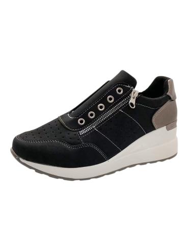 XTZ YGLD shoes women summer sandals breathable casual women mesh flat bottom fashion wedges shoes for women high shoes women black with paragraph and lacing black 6.5 uk