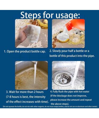 DENGWANG Pipeline Dredging Agent Momeng Kitchen Unblocker Pipe Unclogging Agent Powerful Pipe Dredging Agent Foaming Drain Cleaner Suitable for Various Pipes (2PCS 500ML) 2pcs 500ML - Buy Online on GoSupps.com