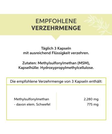  eltabia MSM 1000 Capsules | High Dosed 2280 mg Organic Sulphur | Premium Methyl SulfonylMethane No Additives | Vegan - Buy Online on GoSupps.com