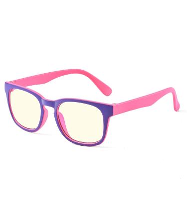 Safeyear children blue light filter glasses SG022 screen glasses computer glasses blue light block glasses reduction in eye loads anti-blue light TV glasses for glasses with blue light filter Unity size Rose