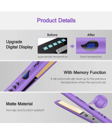Mnsyflns 2-in-1 Ceramic Hair Straightener & Curler Purple - Lightweight Styler for Women & Girls, Temperature 120-200 - Buy Online on GoSupps.com