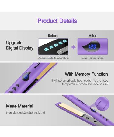 MnSyflns 2-in-1 Smooth Iron - Lightweight Ceramic Hair Straightener & Curler Adjustable Temp 0 -200 for Smooth Hair Curls & Beach Waves - Purple - Buy Online on GoSupps.com