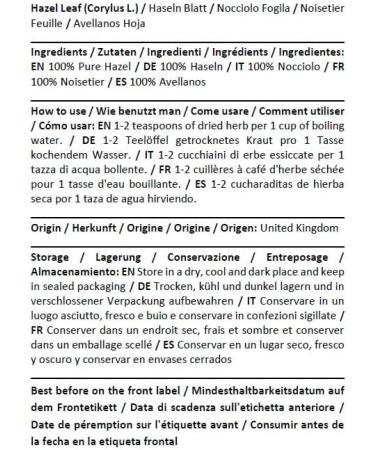 Health Embassy Hazel Leaf Tea | Corylus L | Hazel Leaf Tea 100g - Buy Online on GoSupps.com