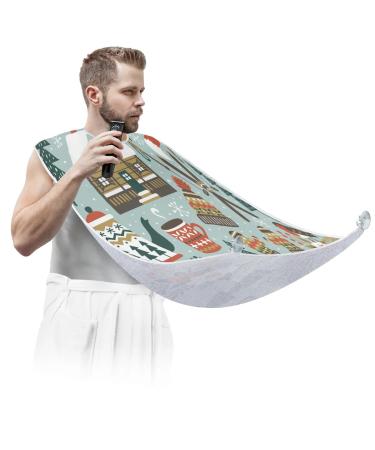 Beard Bib Apron Beard Bib Hair Catcher for Men Shaving and Trimming Non-Stick Waterproof Beard Cape Grooming Cloth Lovely Animals