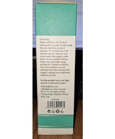 Ved Coconut Pulling Oil Mouthwash with Tongue Scraper - Natural Teeth Whitening Fresh Breath & Healthy Gums - Alcohol Free 237ml - Buy Online on GoSupps.com