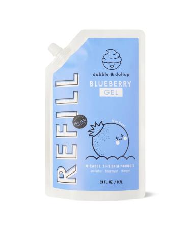 Dabble & Dollop Blueberry Body Wash Refill - All Natural Fragrances Dermatologist Tested Tear-Free Non-Irritating Hypoallergenic pH Balanced Leaping Bunny Certified (24oz)