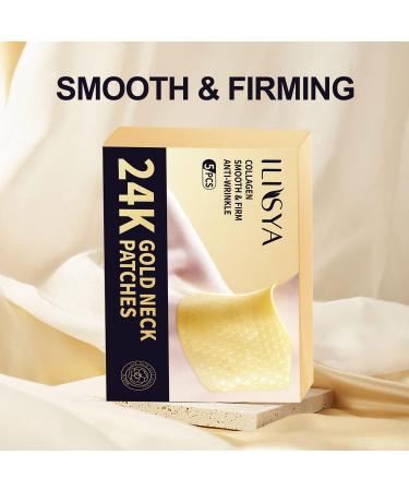 ilisya Collagen Neck lift Mask Patches for wrinkles 24K Gold Anti Wrinkle Pads For Skin Moisturizer Nourishes Vitality Firming Treatment - Buy Online on GoSupps.com