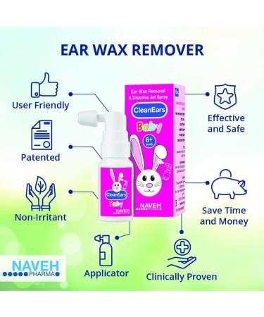 NAVEH PHARMA CleanEars Baby 0.5 Fl Oz - Gentle Earwax Removal Kit for Baby - Natural Ear Wax Softener and Cleaner - Nonirritating Formula - Pack of 1 - Buy Online on GoSupps.com