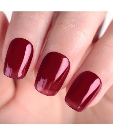 Sheer Gel Nail Polish Jelly Dark Red Translucent Color UV/LED Light Cure Gel Polish for Nail Art DIY Manicure and Pedicure at Home 0.5 fl oz